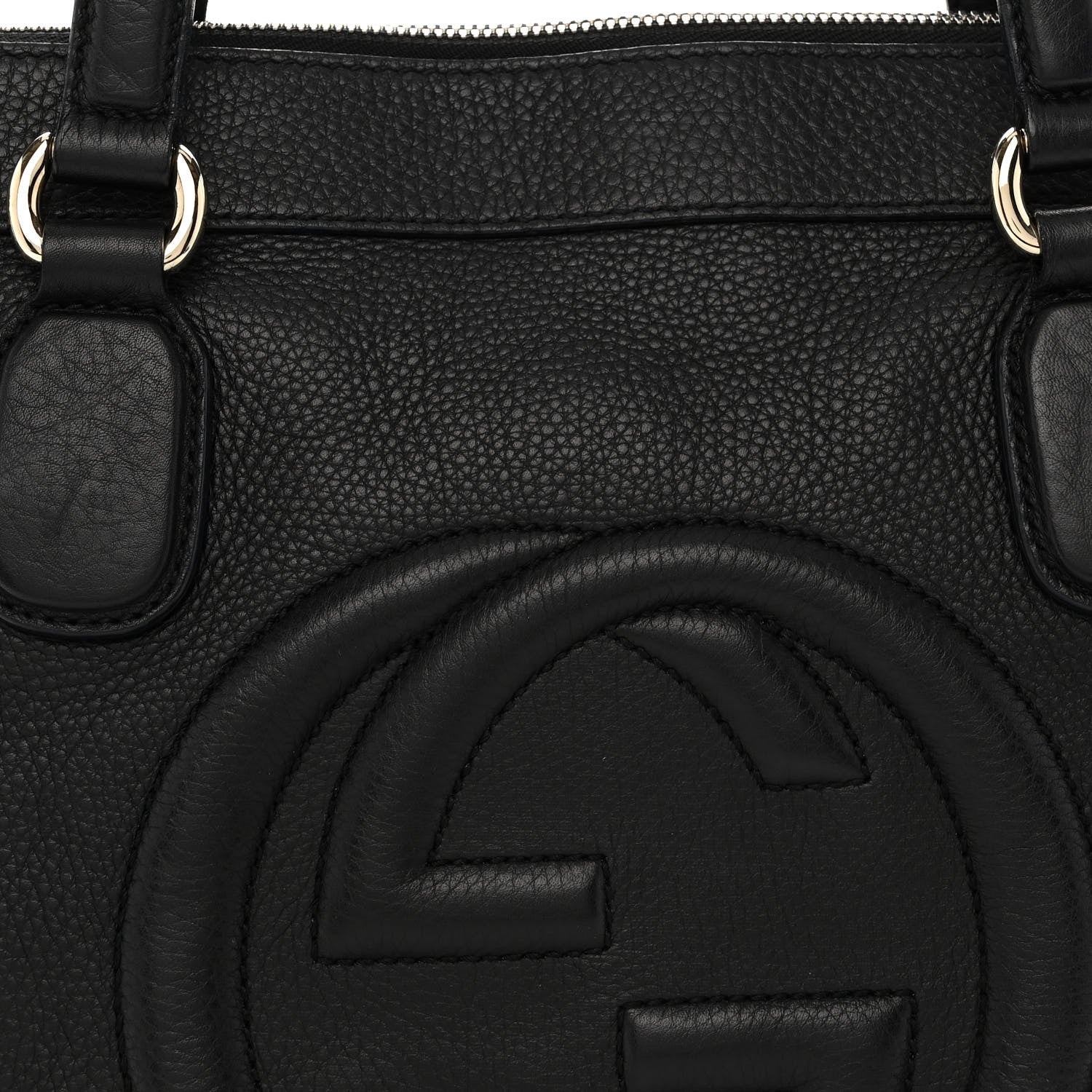 Gucci Pebbled Calfskin Small Soho Top Handle Bag Black 8 of 11