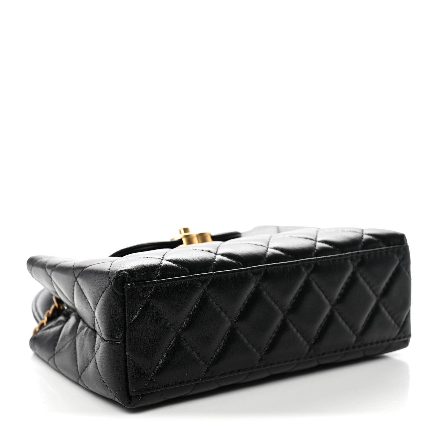 Chanel Shiny Aged Calfskin Quilted Nano Kelly Shopper Black 4 of 10