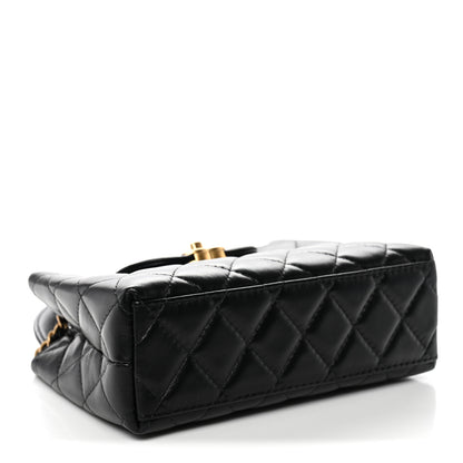 Chanel Shiny Aged Calfskin Quilted Nano Kelly Shopper Black 4 of 10