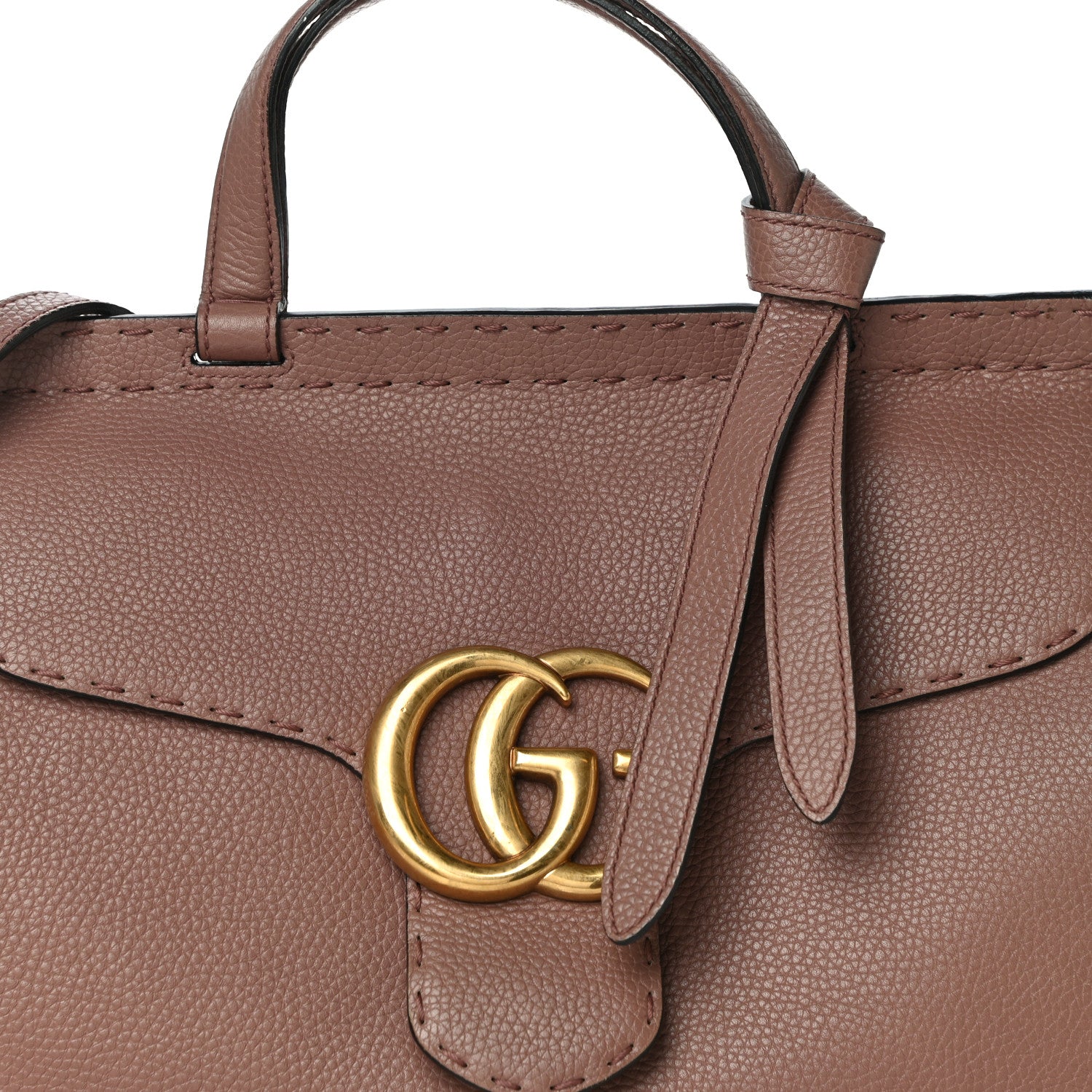 Gucci Calfskin Small GG Marmont Top Handle Bag Rosy Phard 9 of 12