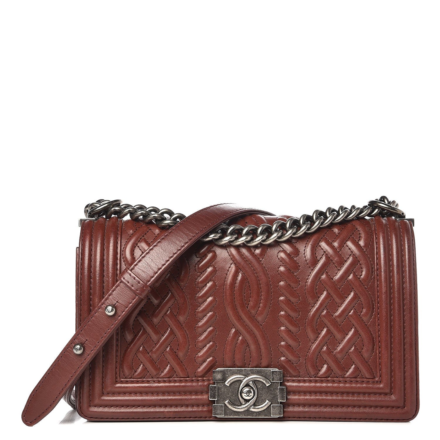 Chanel Lambskin Medium Celtic Boy Flap Burgundy 1 of 7