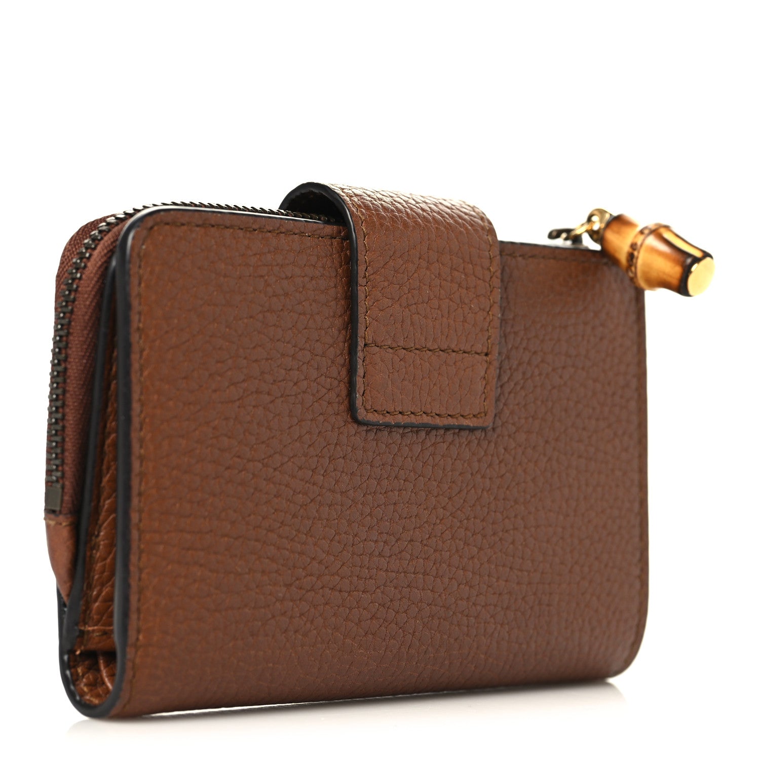 Gucci Piuma Calfskin Medium Bamboo Double G Wallet Cuir 3 of 8