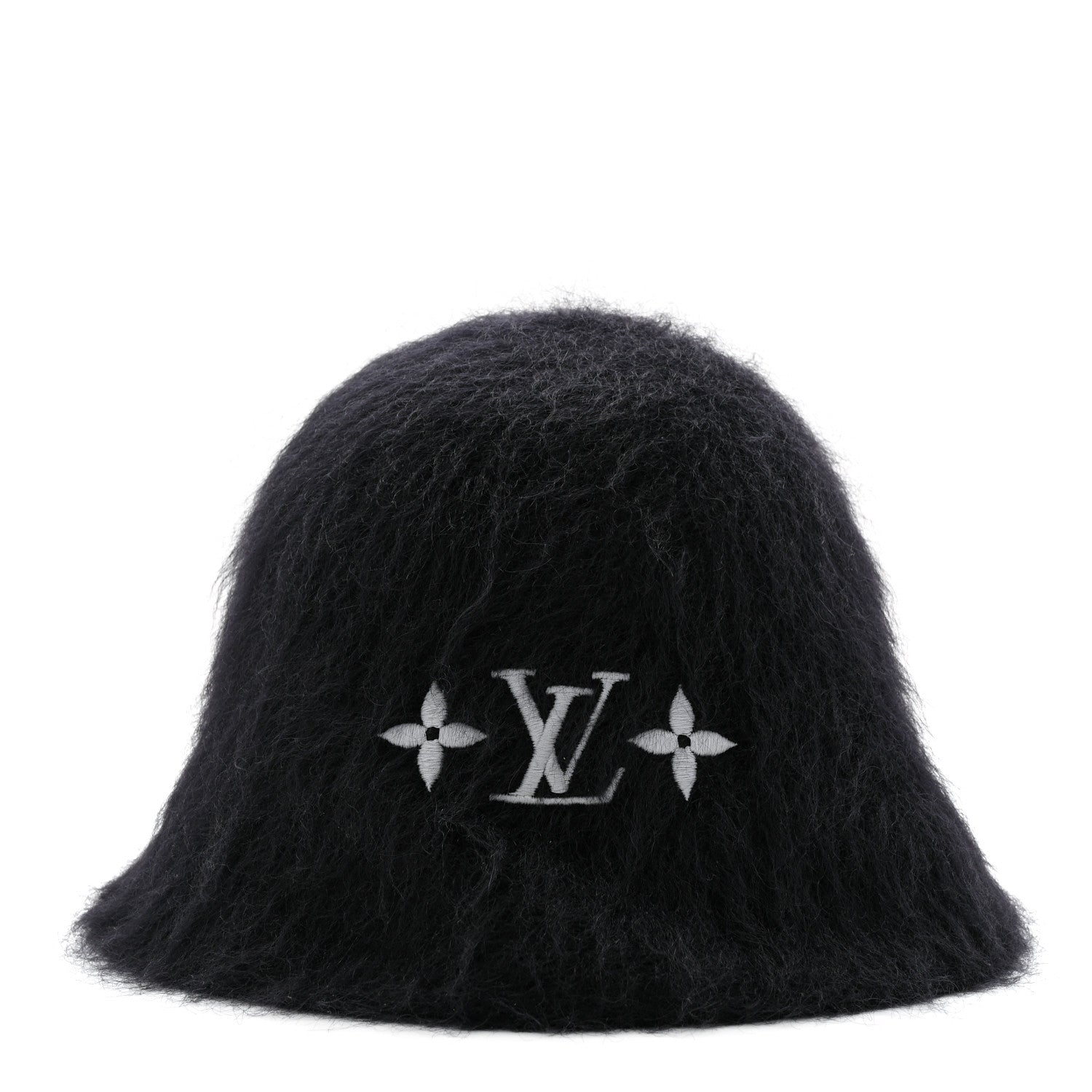 Louis Vuitton Mohair Wool LV Fluffy Hat Black 5 of 9