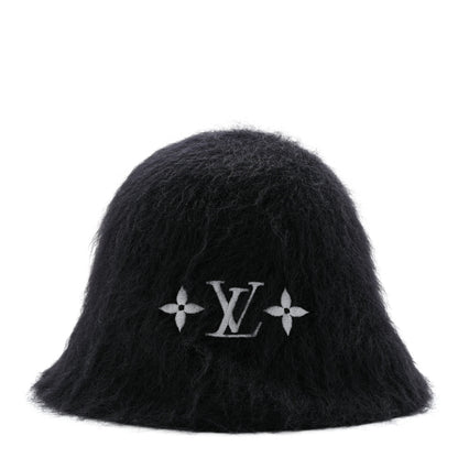 Louis Vuitton Mohair Wool LV Fluffy Hat Black 5 of 9