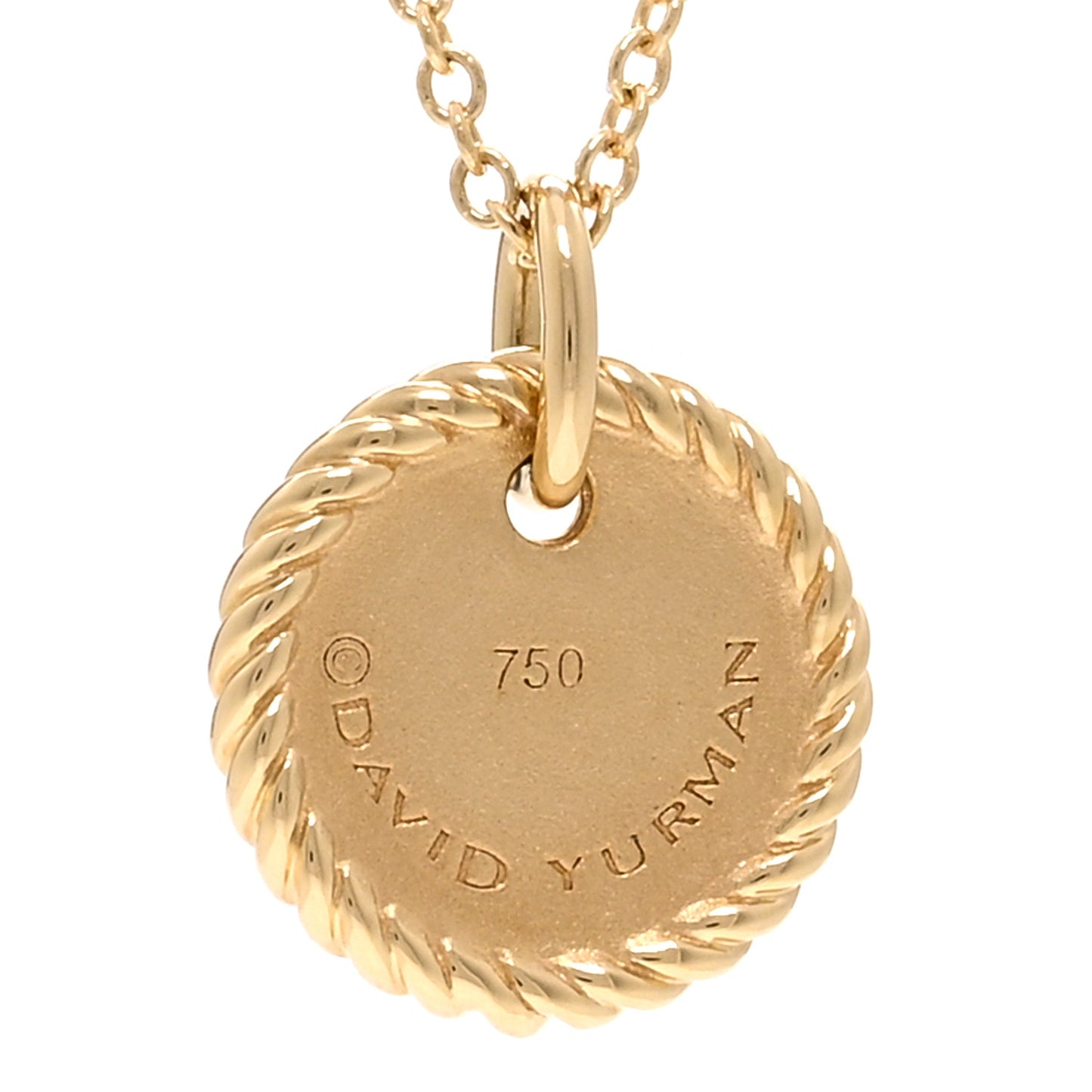 DAVID YURMAN 18K Yellow Gold Diamond Initial A Charm Necklace