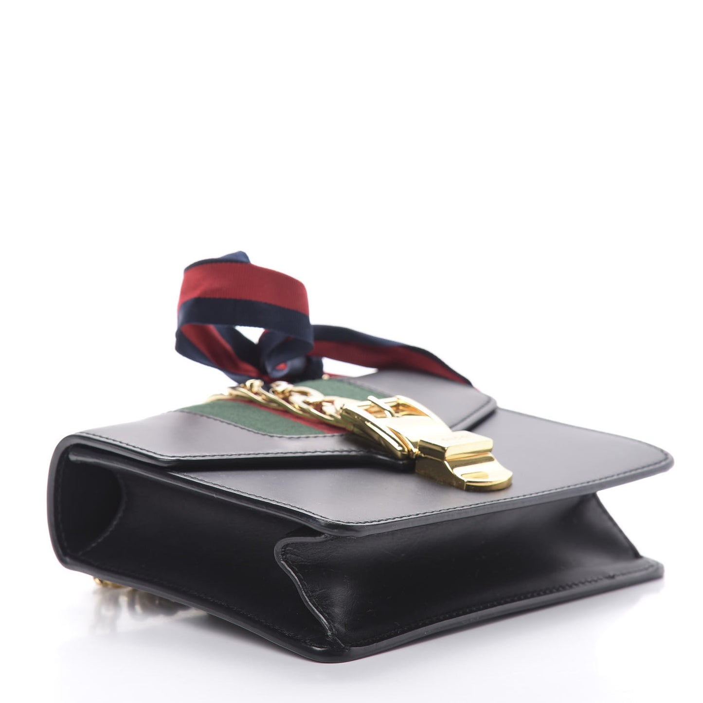 Calfskin Mini Sylvie Chain Shoulder Bag Black