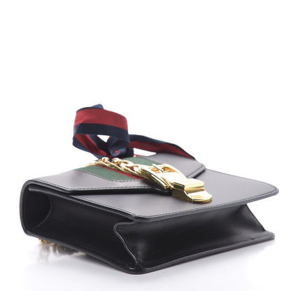 Gucci Calfskin Mini Sylvie Chain Shoulder Bag Black 4 of 14