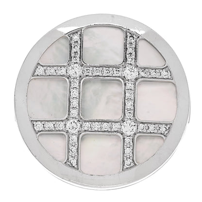 Cartier 18K White Gold Diamond Mother of Pearl Pasha De Cartier Ring 56 7.5 1 of 6