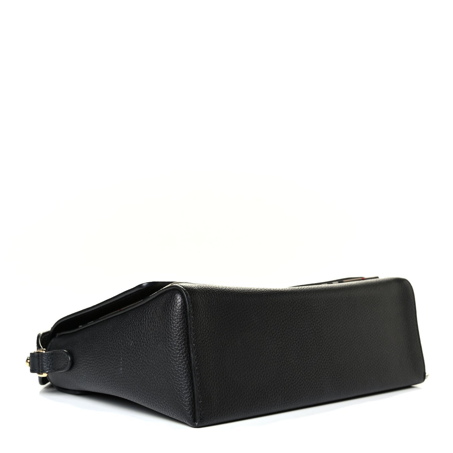 Grainy Calfskin Vintage Check Note Crossbody Bag Black