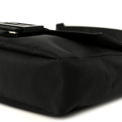 Fendi Econyl Nylon Cuoio Romano Monochrome Medium Baguette Messenger Bag Black 12 of 12
