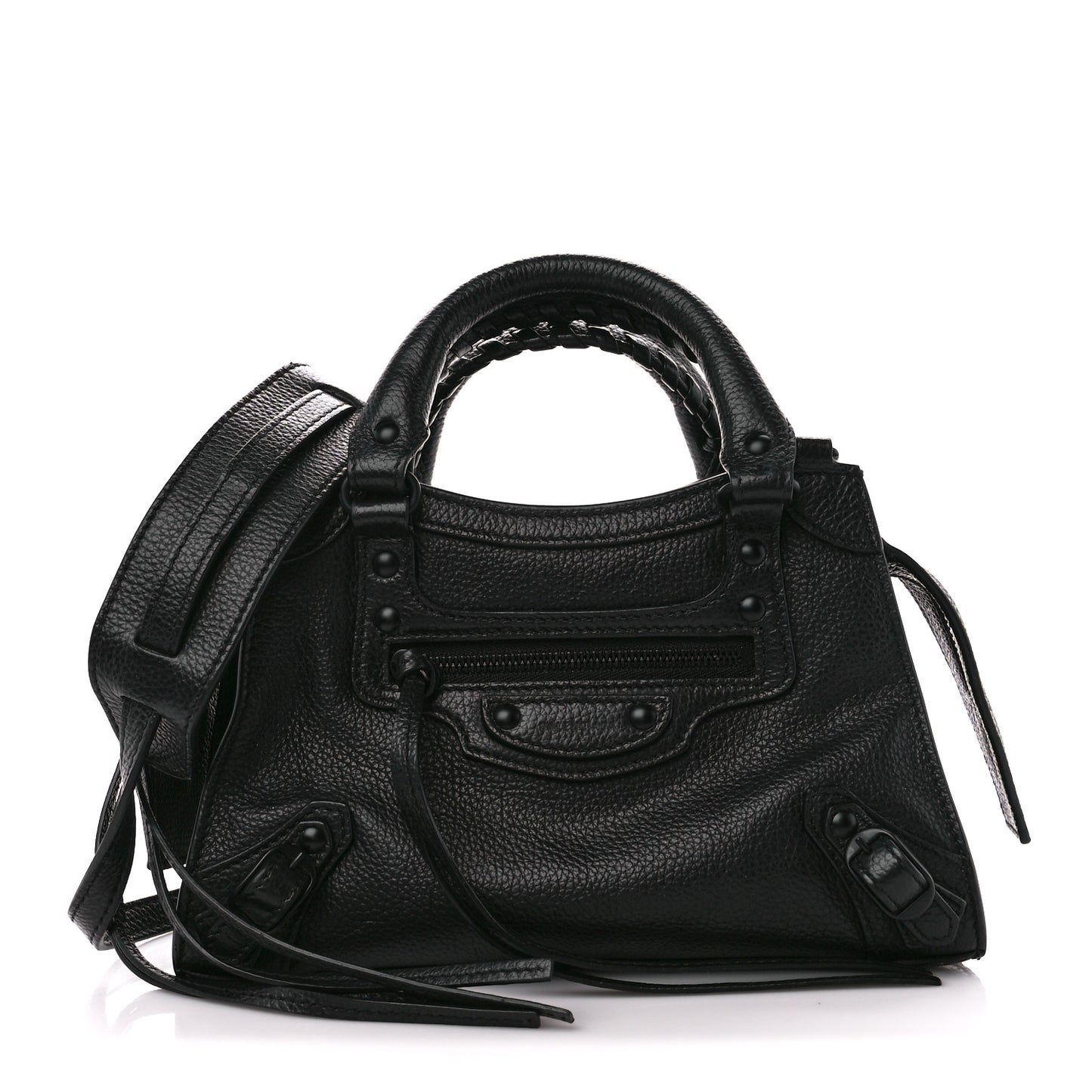 Grained Calfskin Neo Classic Black Hardware Mini City Black