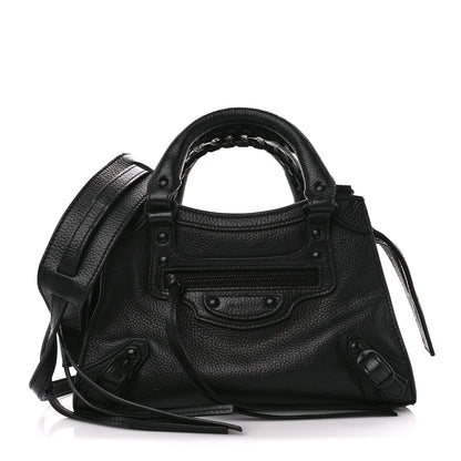 Balenciaga Grained Calfskin Neo Classic Black Hardware Mini City Black 1 of 9