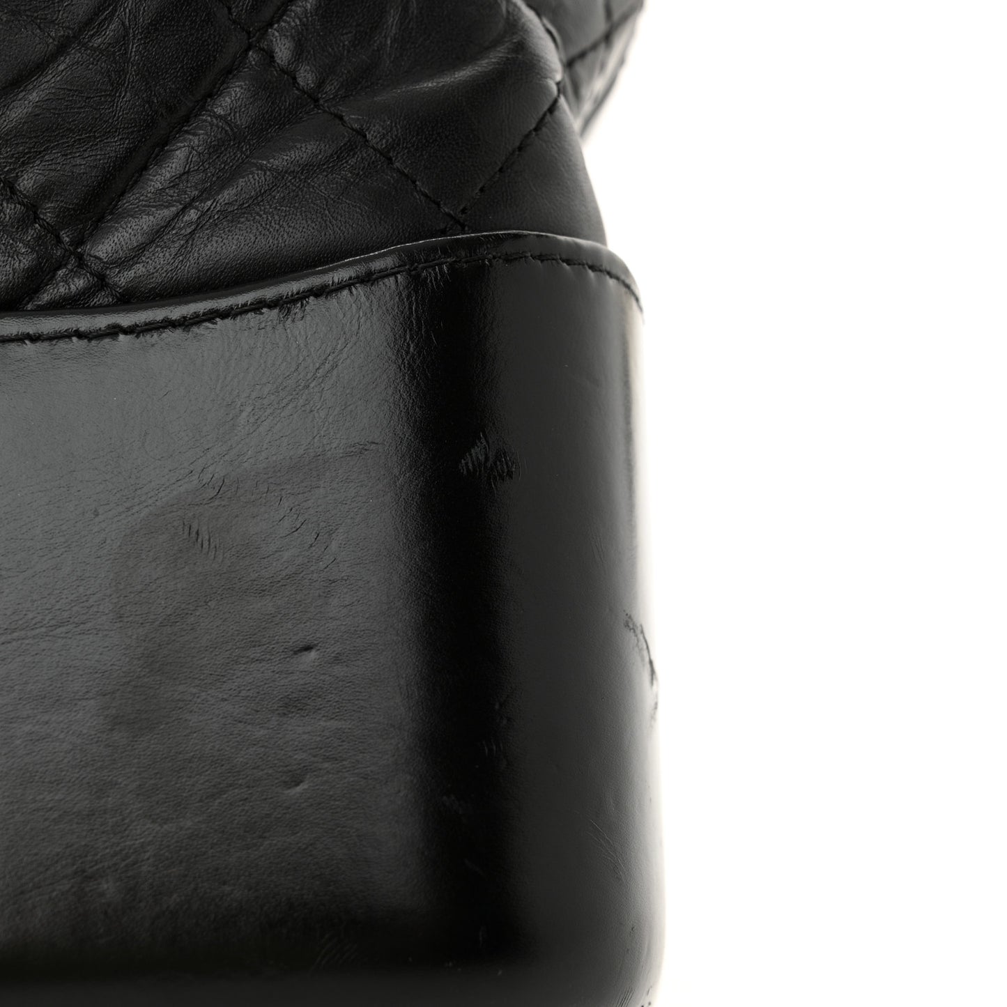 Aged Calfskin Quilted Medium Gabrielle Hobo Black