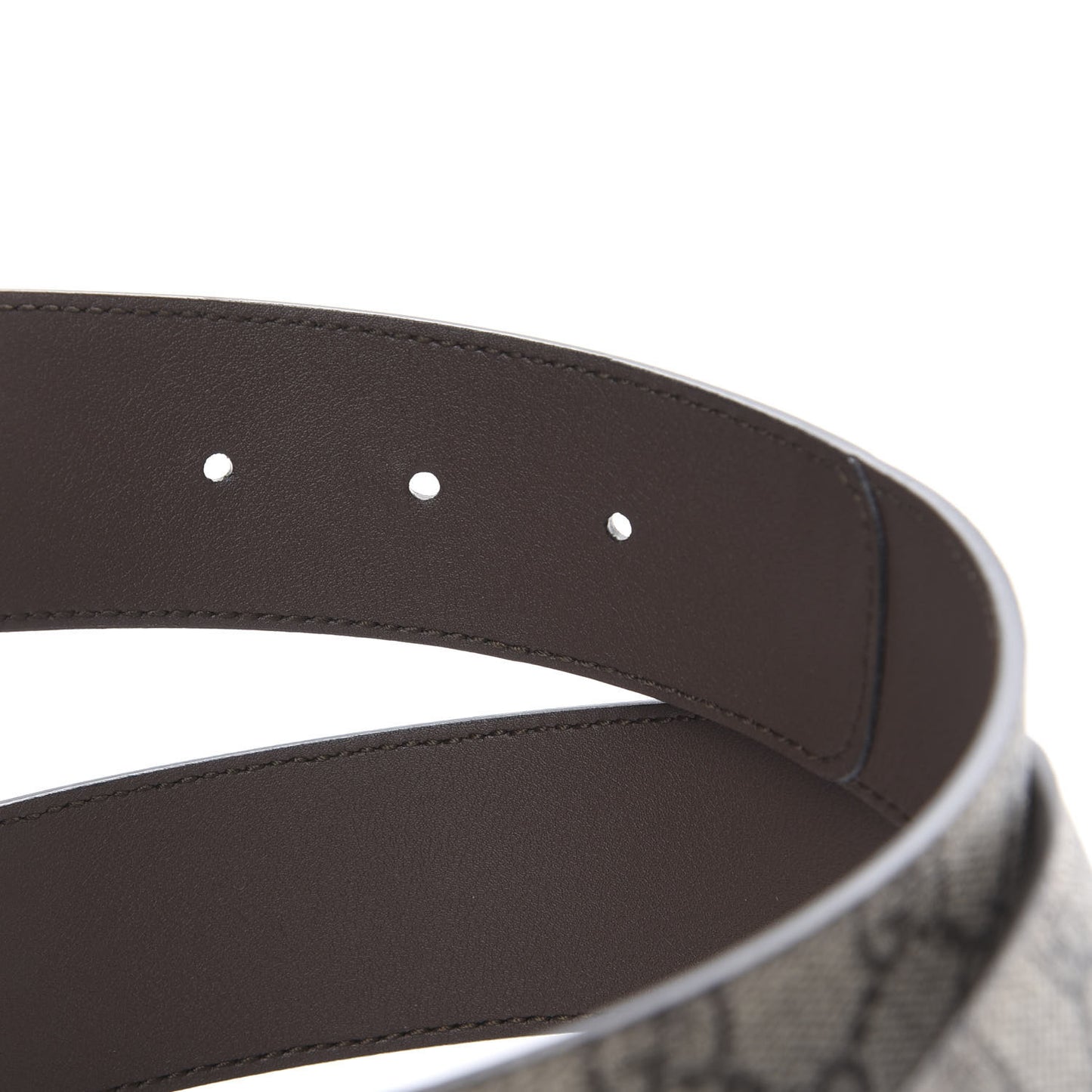 GG Supreme Monogram Matte Plutone Calfskin Double G 40mm Belt 80 32 Beige Ebony New Acero