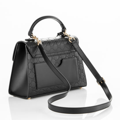 Gucci Guccissima Signature Small Padlock Top Handle Bag Black 3 of 7