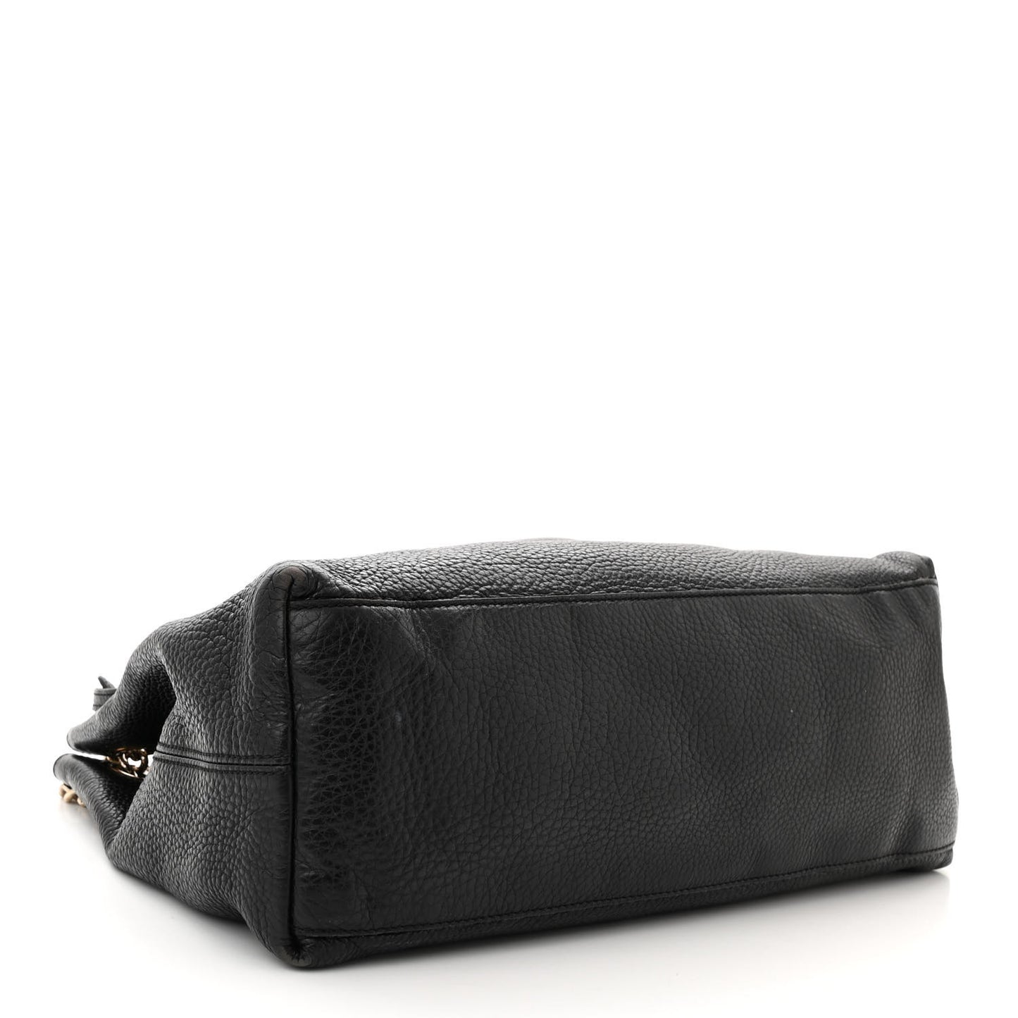 Pebbled Calfskin Medium Soho Chain Shoulder Bag Black