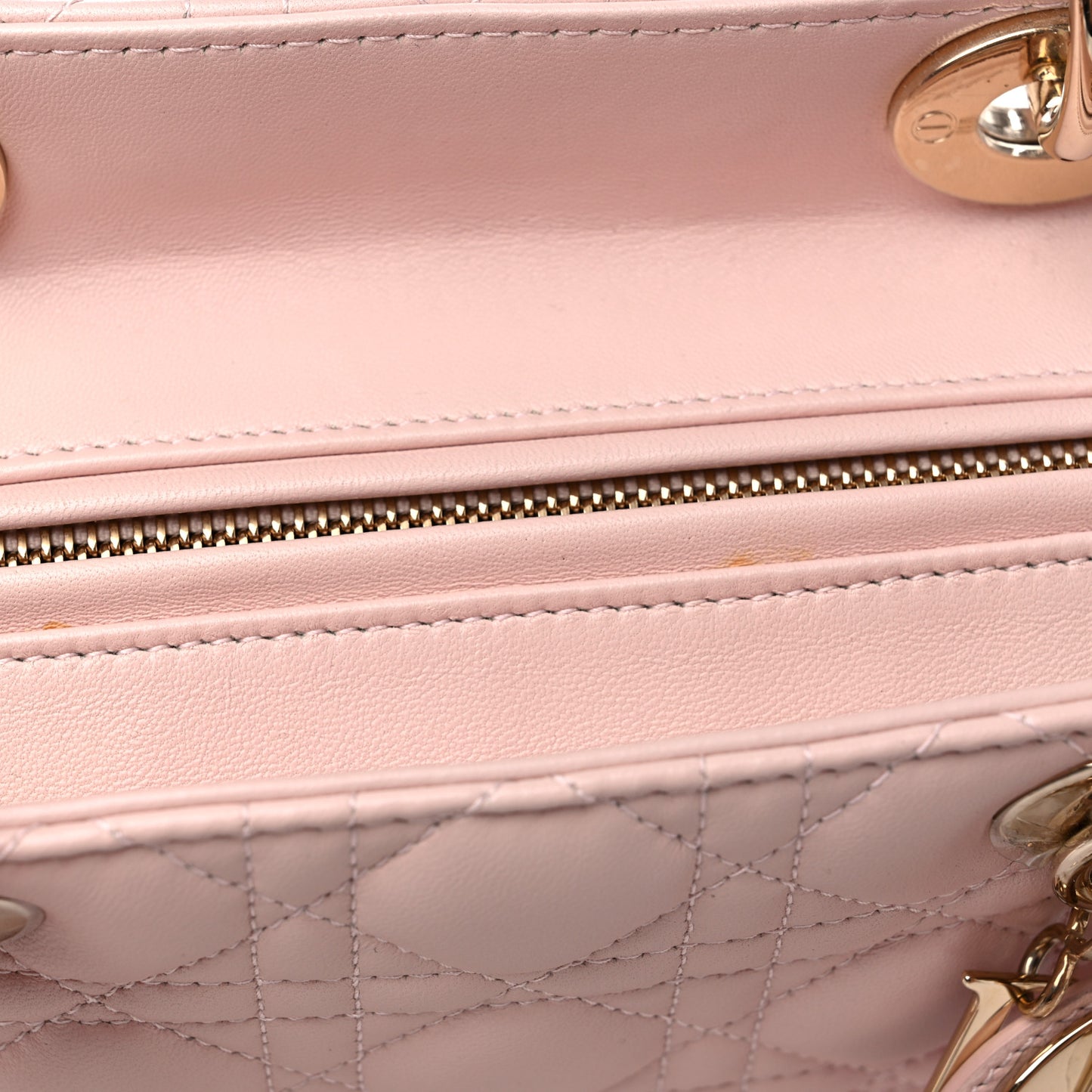 Lambskin Cannage Large Lady Dior Light Pink