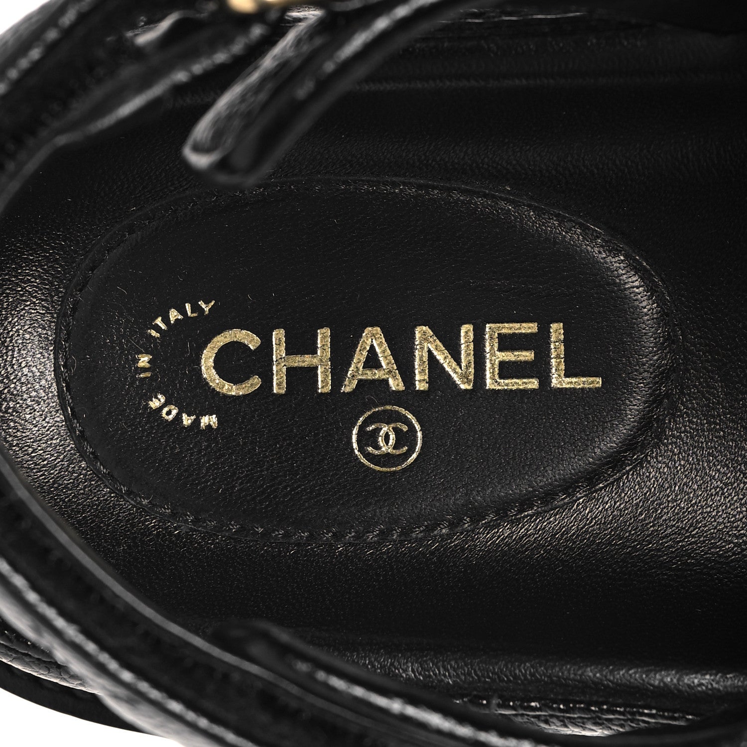 Chanel Grained Calfskin Velcro Dad Sandals 37 Black 9 of 10
