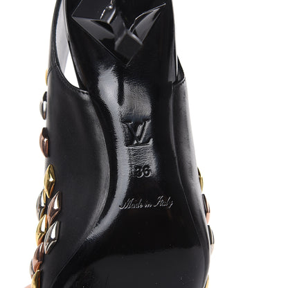 Louis Vuitton Calfskin Studded Gold Rush Slingback Pumps 36 Black 6 of 8