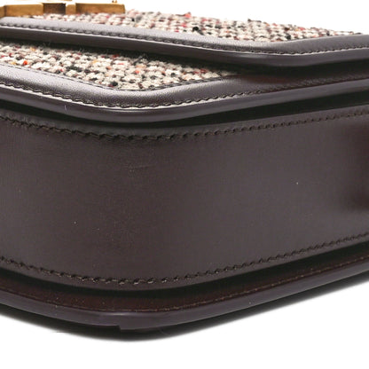 Saint Laurent Tweed Houndstooth Medium Solferino Satchel Umber 9 of 9