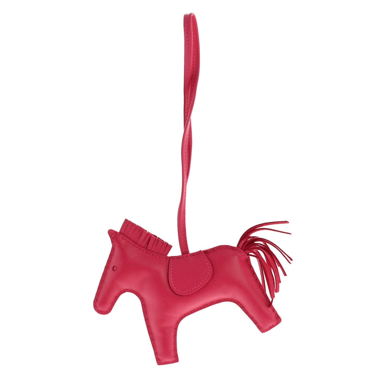 Milo Lambskin Grigri Rodeo Horse Bag Charm MM Rose Mexico
