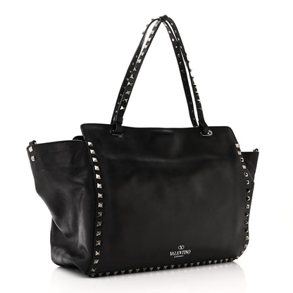 Valentino Garavani Vitello Medium Rockstud All Over Tote Black 3 of 11