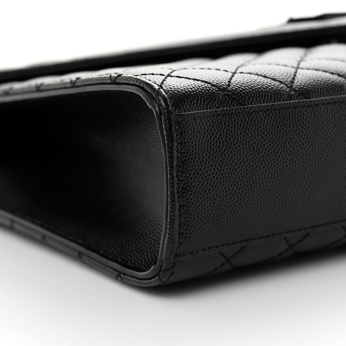 Grain De Poudre Textured Mixed Matelasse Large Triquilt Monogram Monochrome Satchel Black