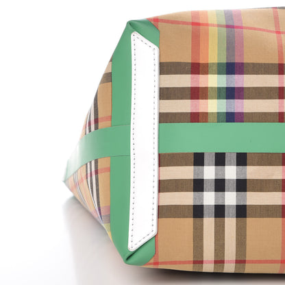 Burberry Vintage Rainbow Check Large The Giant Reversible Tote Antique Yellow 12 of 14