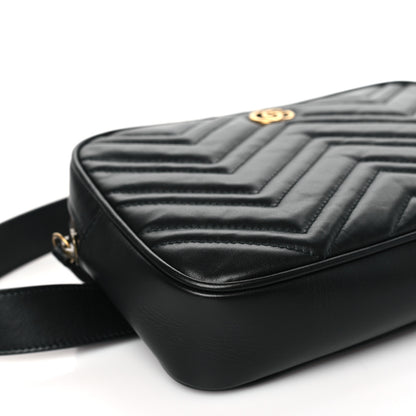 Gucci Calfskin Matelasse Mens GG Marmont Belt Bag 80 32 Black 8 of 10