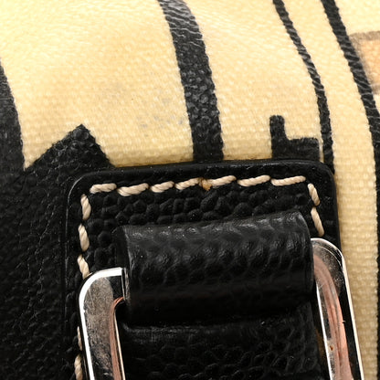 Chanel Coated Canvas Le Train Boston Bag Black 11 of 13