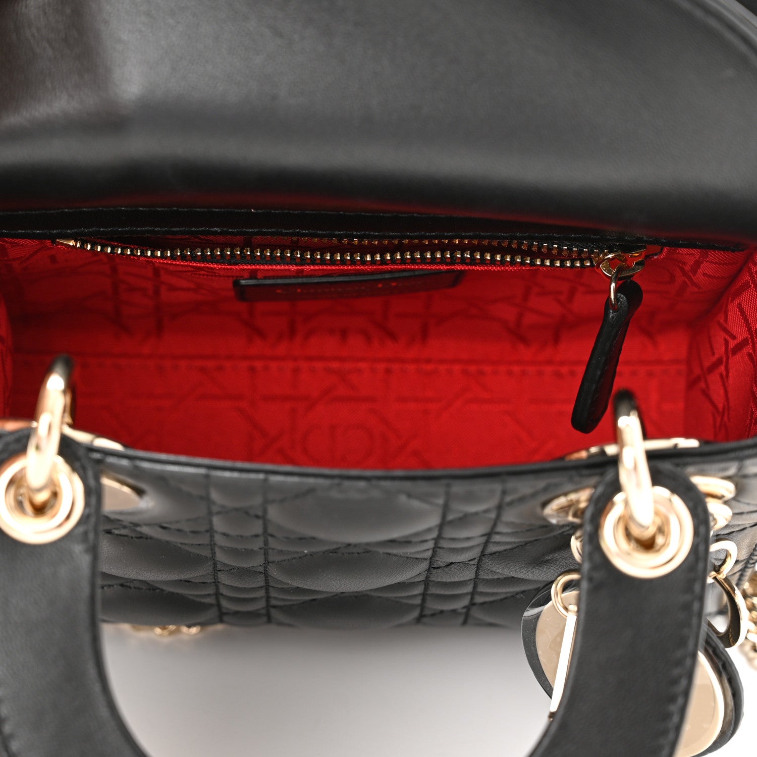 Christian Dior Lambskin Cannage Mini Lady Dior Black 5 of 11