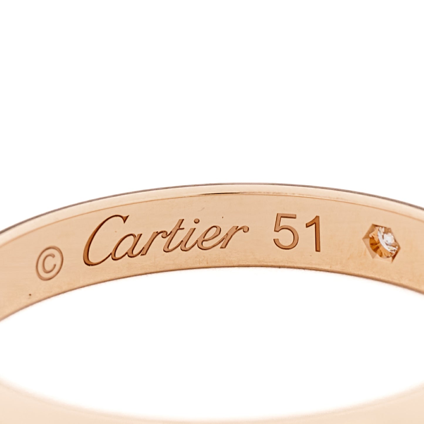 18K Pink Gold Diamond 2.6mm 1895 Wedding Band Ring 51 5.75