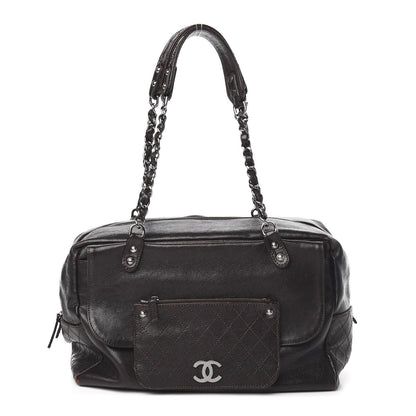Chanel Glazed Caviar Pocket In The City Tote Brown 1 of 12
