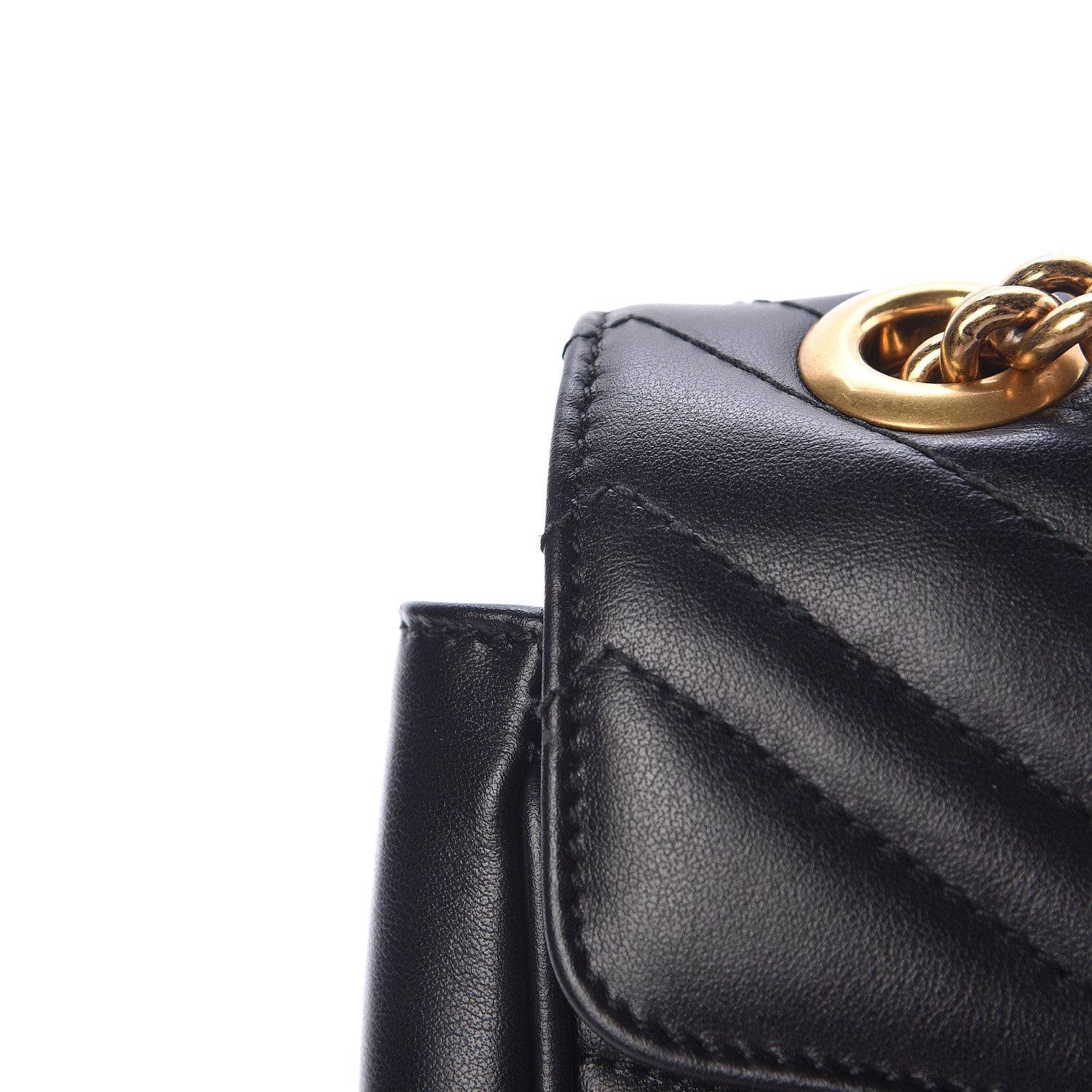 Gucci Calfskin Matelasse Small GG Marmont Shoulder Bag Black 12 of 13
