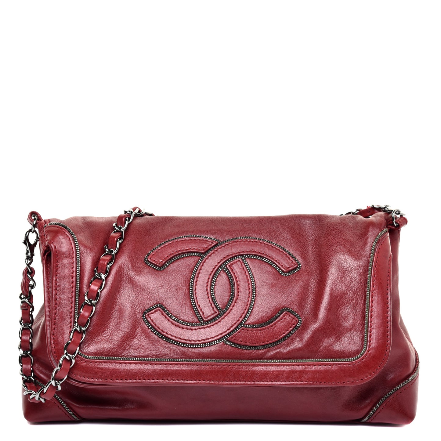 Lambskin CC Chain Shoulder Bag Red