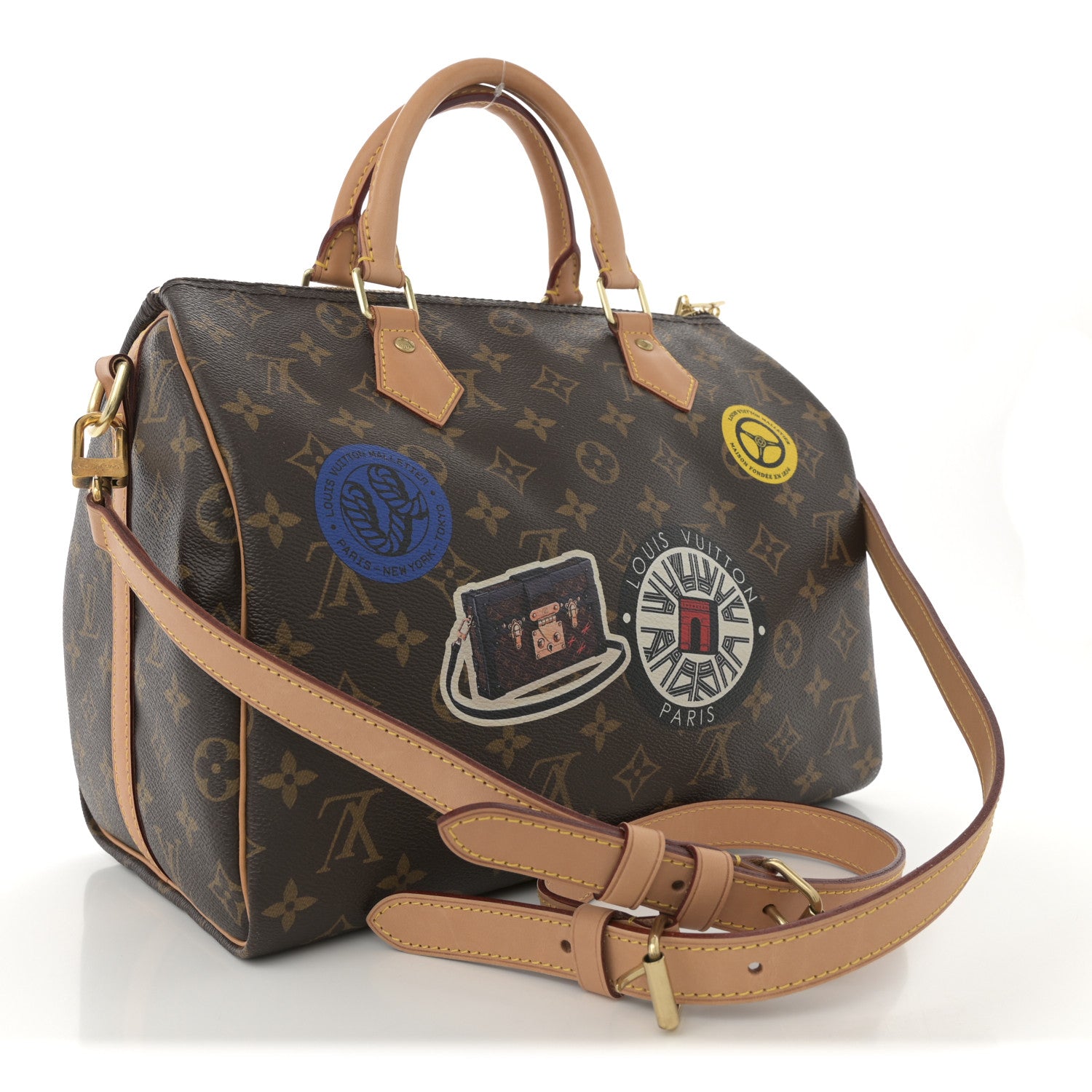 Louis Vuitton Monogram World Tour Speedy Bandouliere 30 3 of 11