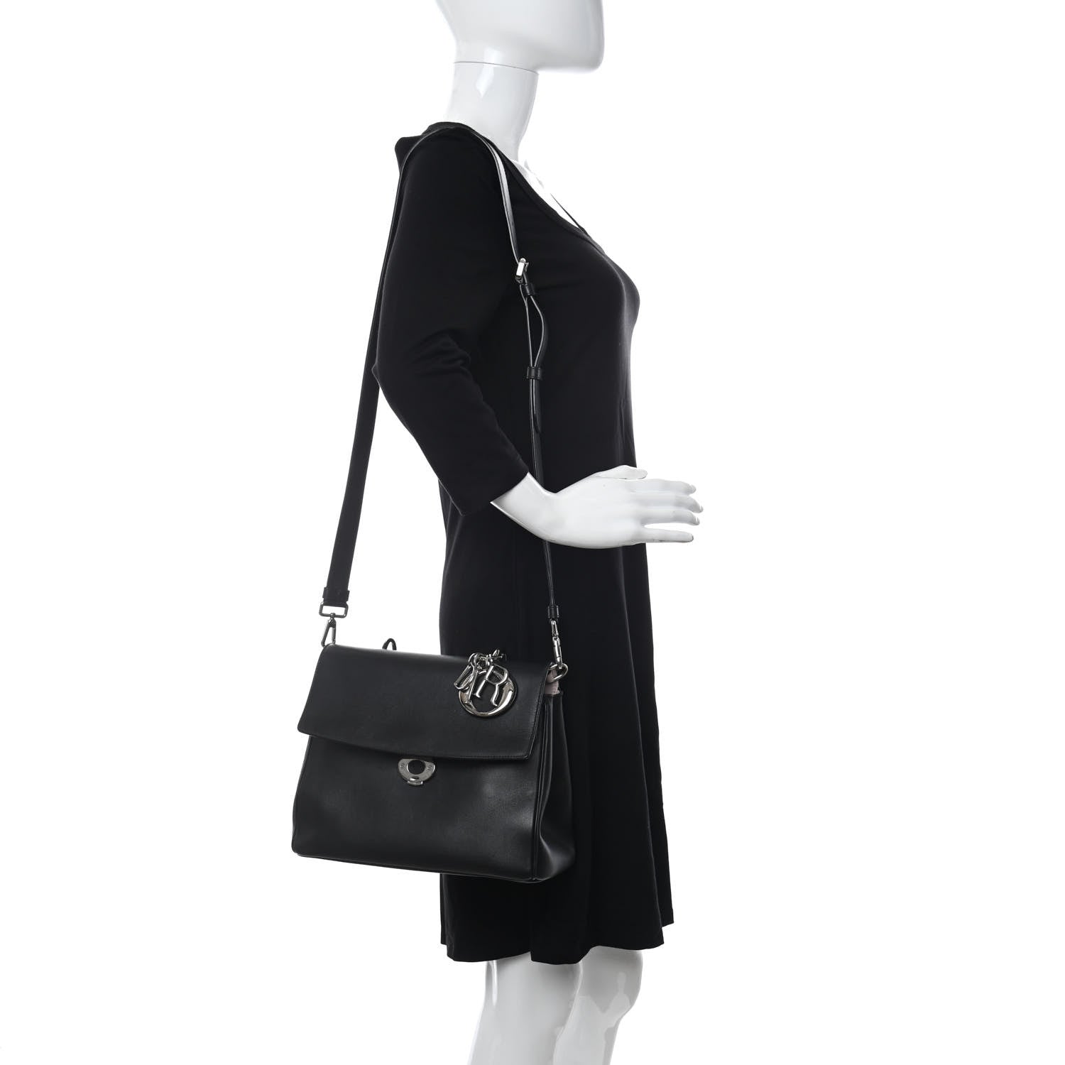 Christian Dior Smooth Calfskin Be Dior Flap Black 2 of 13