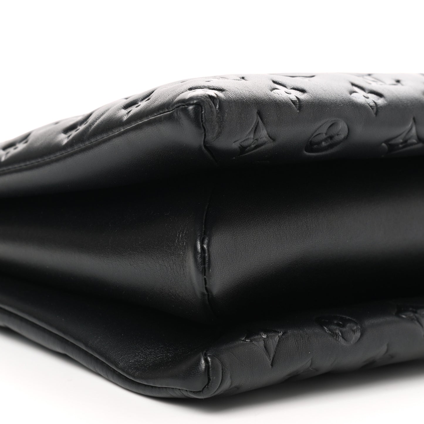 Lambskin Embossed Monogram Coussin MM Black