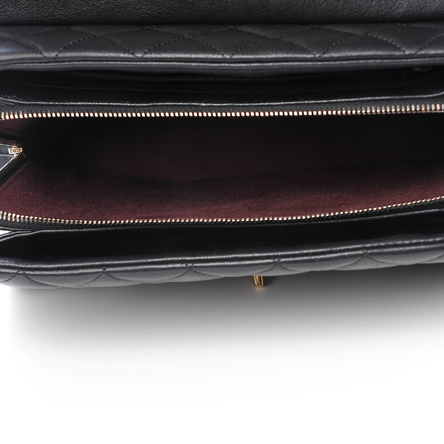 Chanel Shiny Sheepskin Quilted Large Trapezio Flap Black 6 of 10