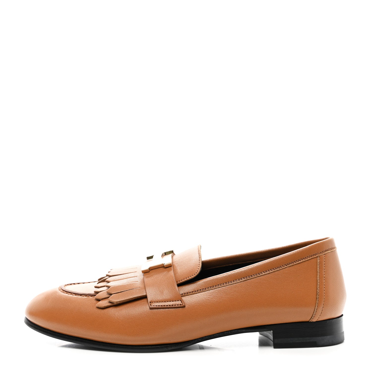 Hermes Goatskin Womens Royal Loafers 37 Naturel 1 of 9