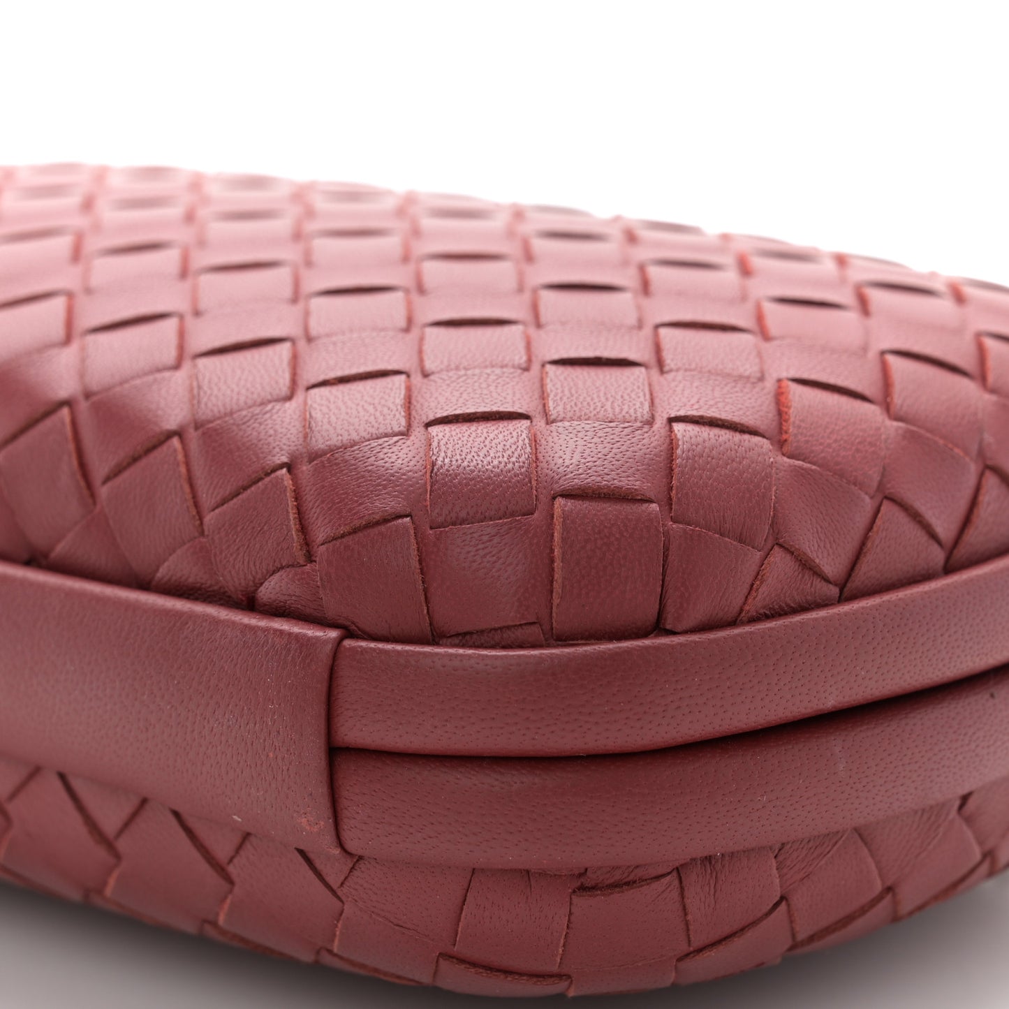 Nappa Intrecciato Chain Knot Clutch China Red