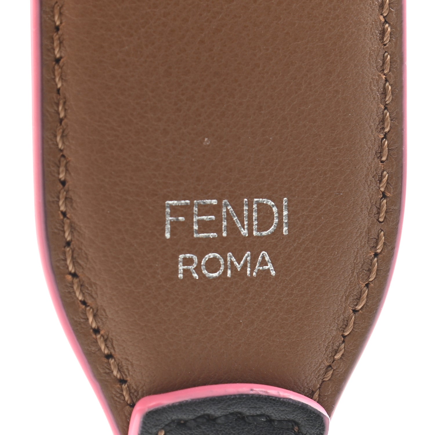 Fendi Vitello Dolce Plexiglass Bi-Color Studded Strap You Black Brownie Multicolor 3 of 3