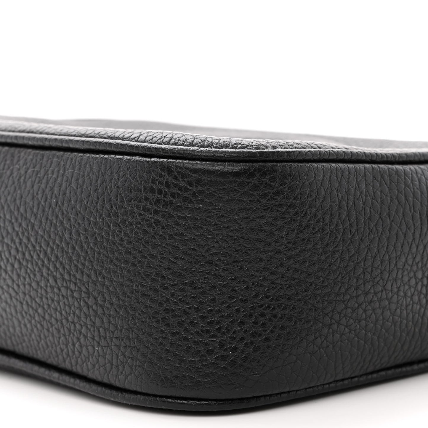 Pebbled Calfskin Small Soho Disco Bag Black