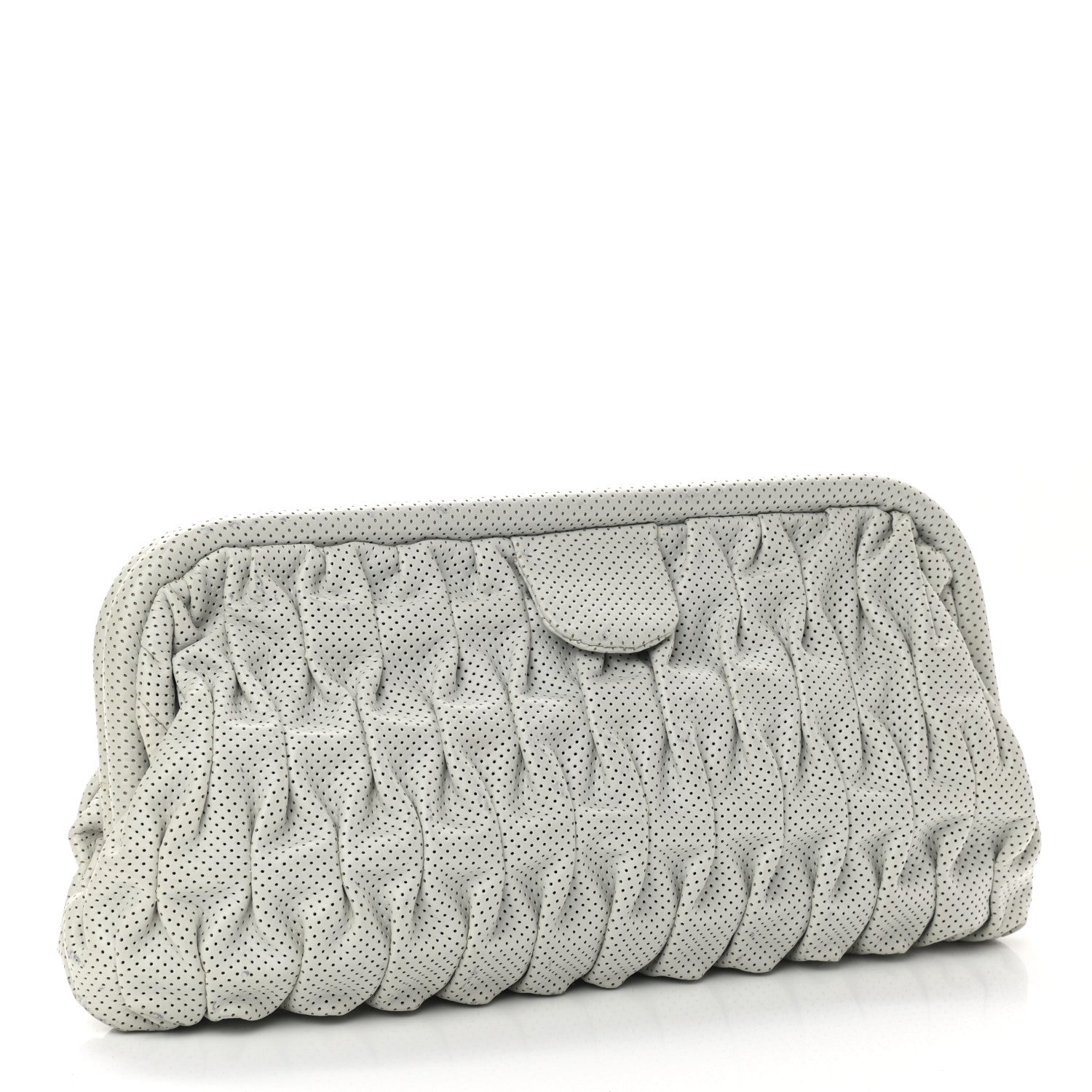 Chanel Lambskin Perforated Clutch White 4 of 8