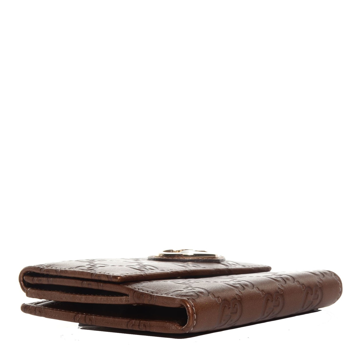 Guccissima Lovely French Flap Wallet Bronze