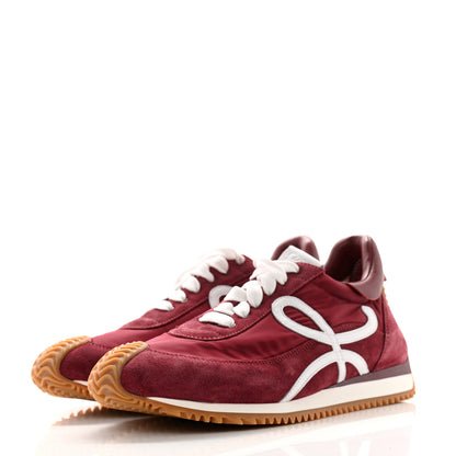 Loewe Nylon Suede Flow Runners Sneakers 41 Burgundy White 3 of 10