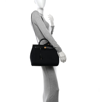 Hermes Military Toile Vache Hunter Herbag Zip PM 31 Black 2 of 14