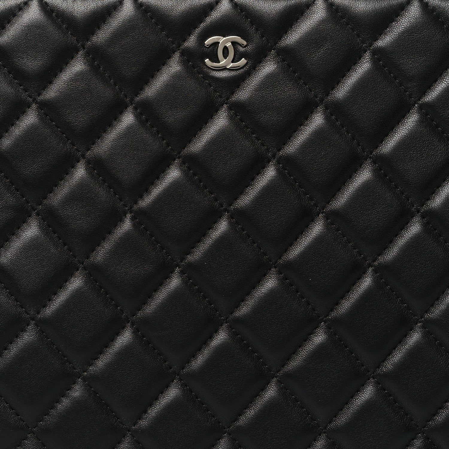 Chanel Lambskin Quilted Medium Cosmetic Case Black 8 of 11