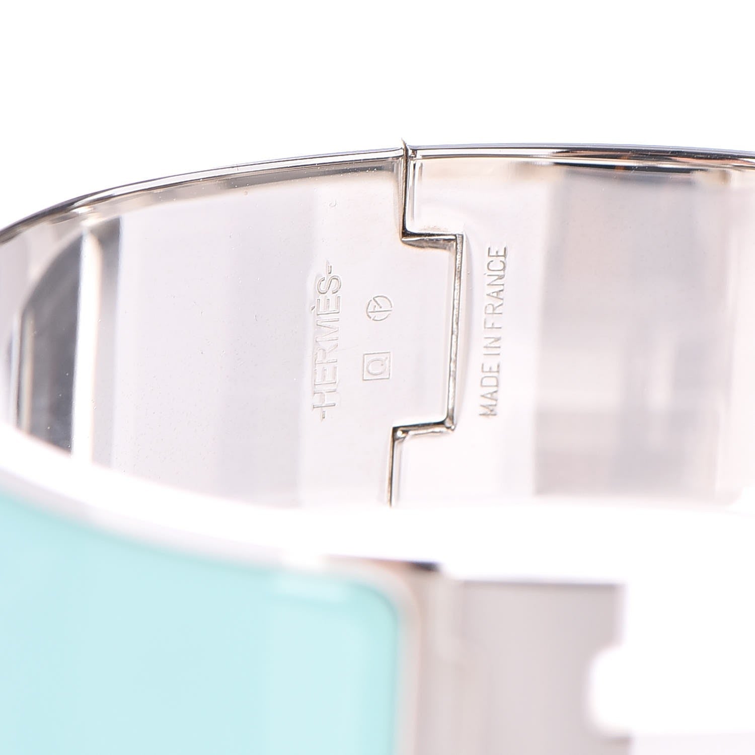 Hermes Enamel Wide Clic Clac H Bracelet GM Lagon 4 of 5