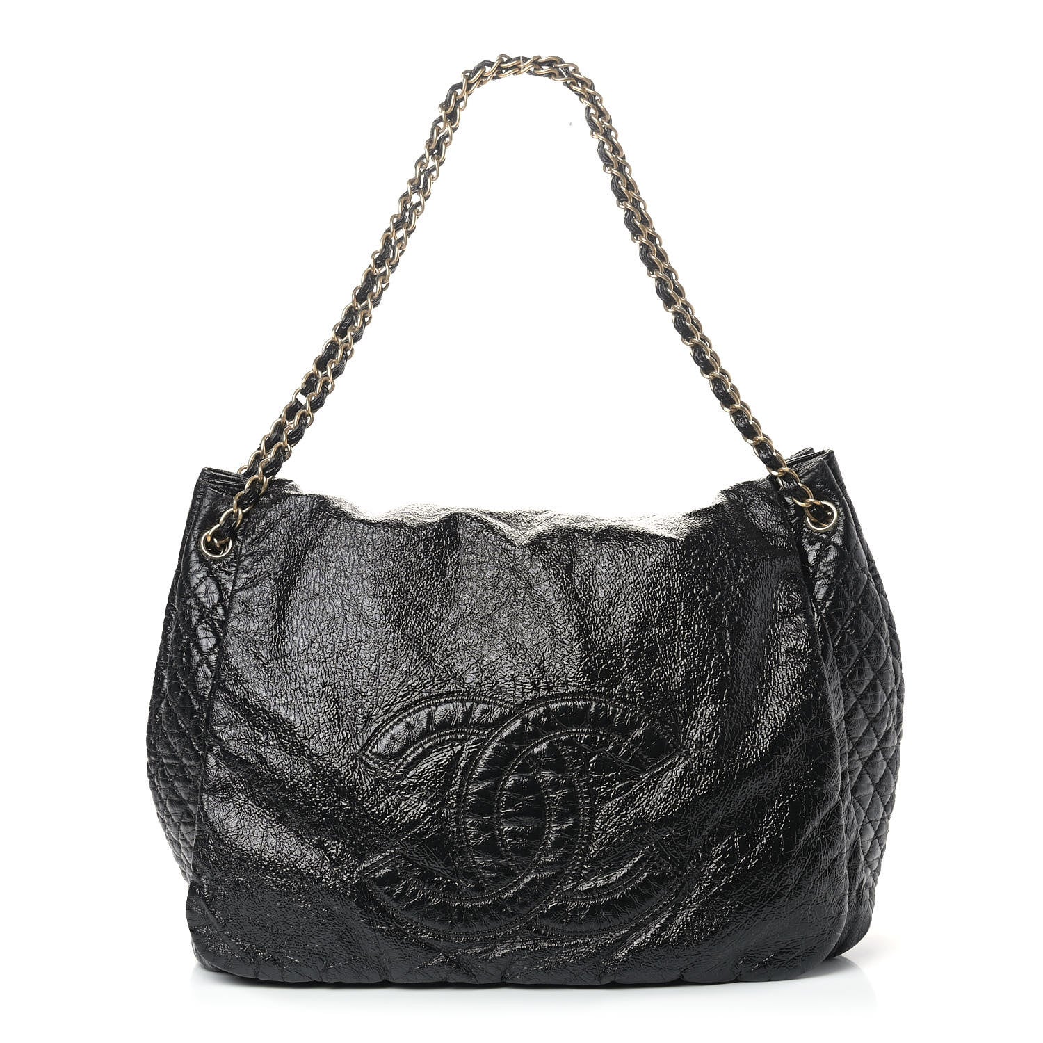 Chanel Vinyl XXL Rock and Chain Flap Black 1 of 8